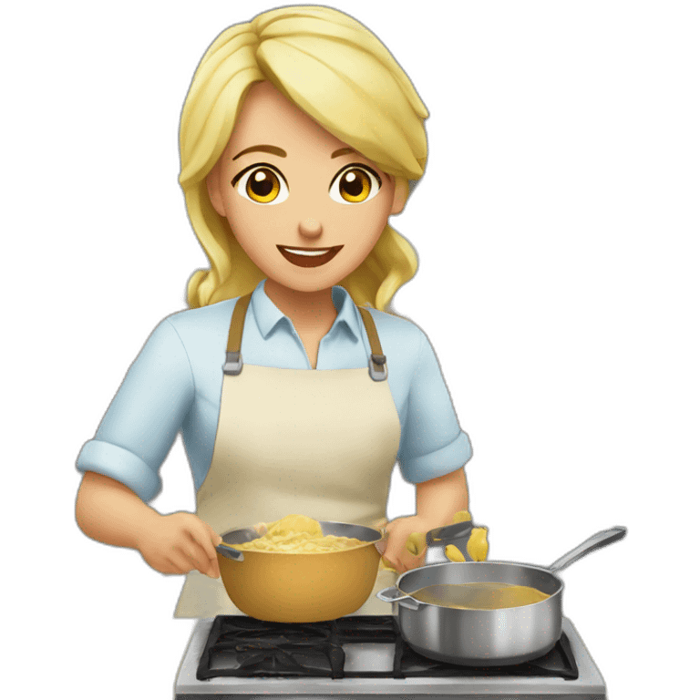 Rubia cocinando emoji