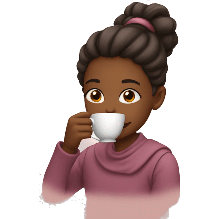 Girl sipping tea emoji