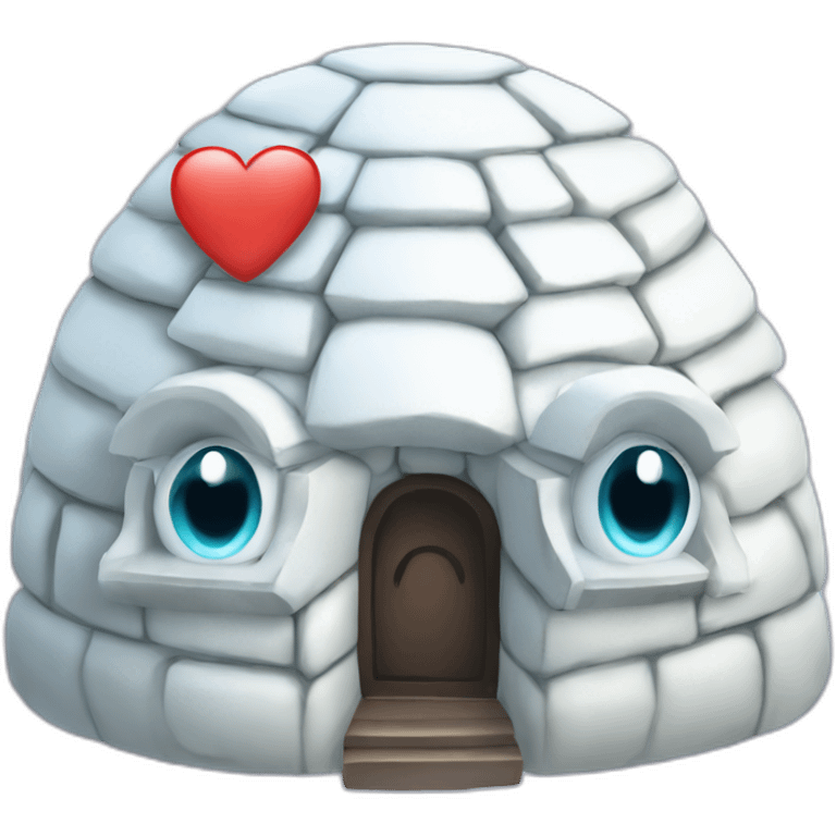 igloo with heart and eyes cute emoji