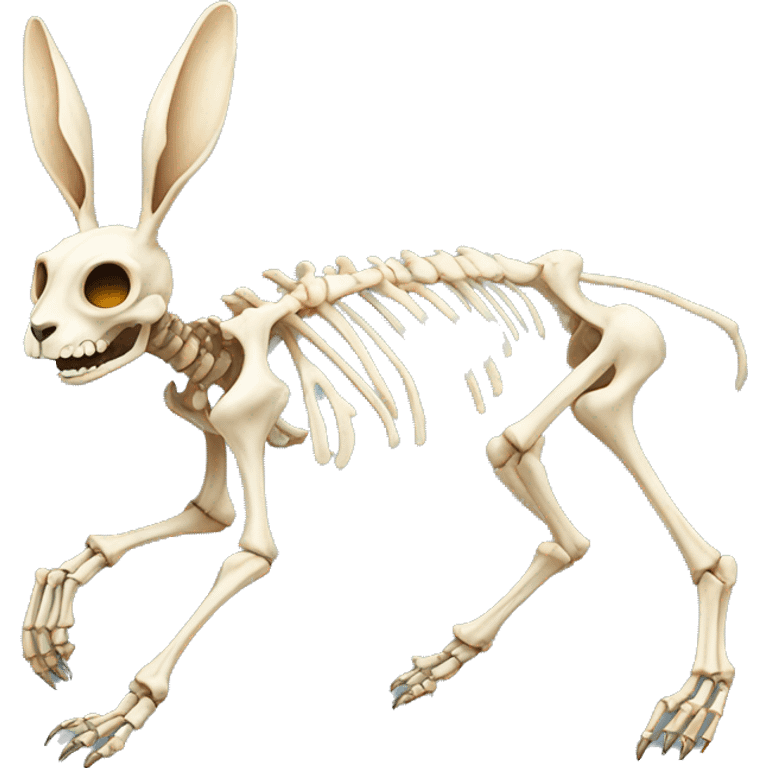 A full-length rabbit skeleton with crosses over its eyes emoji