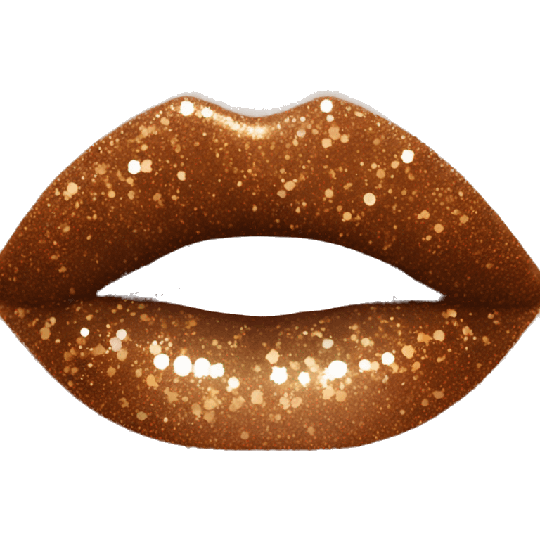 Brown ombre lip gloss with a lot of glitter emoji