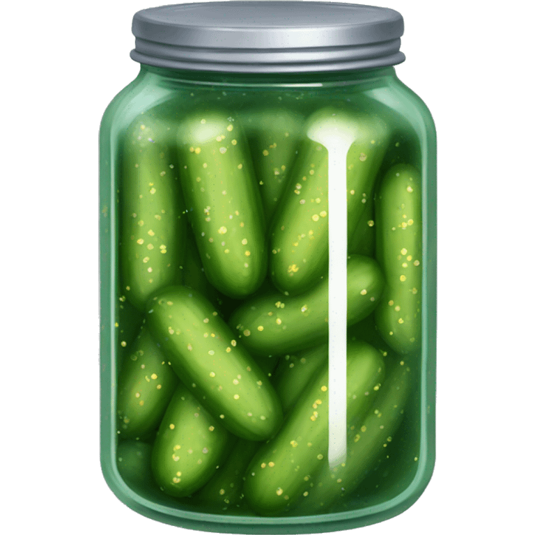 glittery jar of pickles emoji