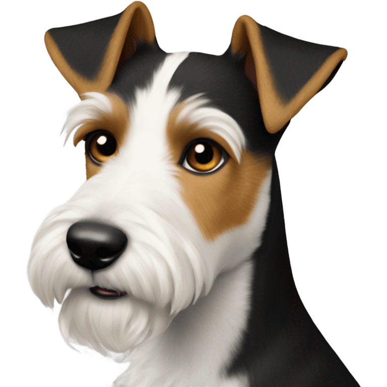 Fox terrier just black and withe  emoji