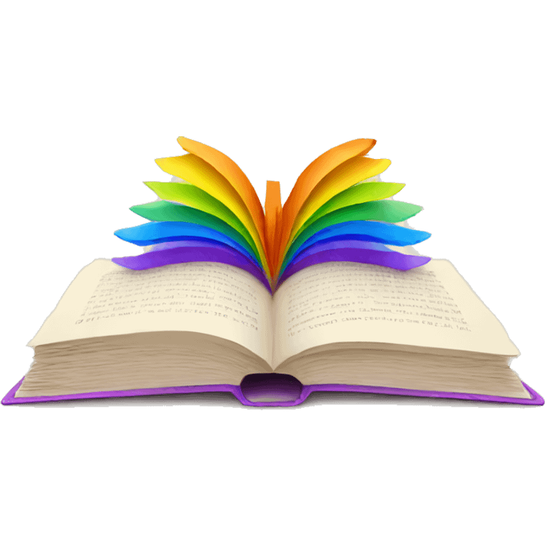 Open book with rainbow emoji