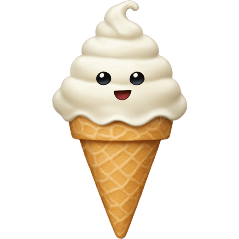 ice cream vanilla with topping bobba emoji