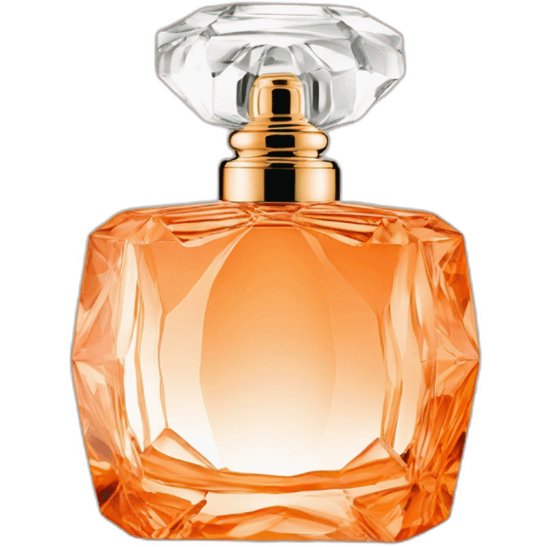 Iconic Luxury Esmerald Cut Crystal Fragrance Bottle Orange Tint emoji