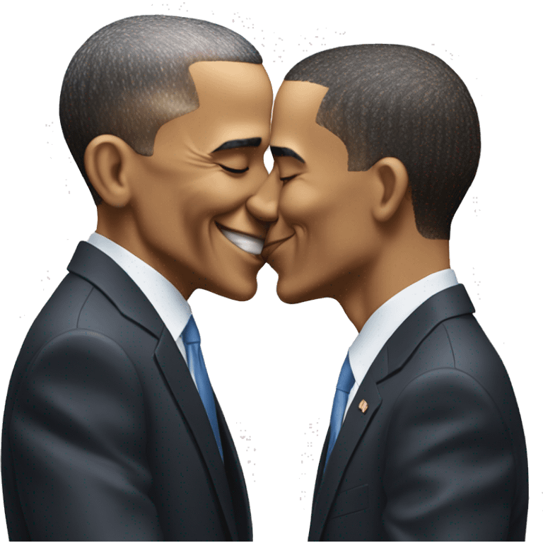 Obama kissing joe emoji