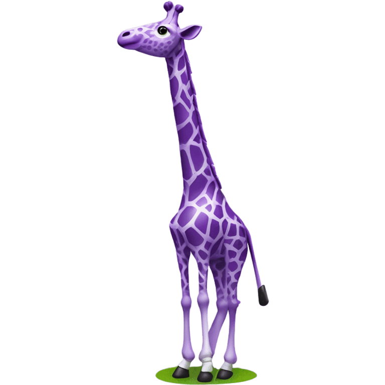 Purple giraffe playing golf in space ￼  emoji