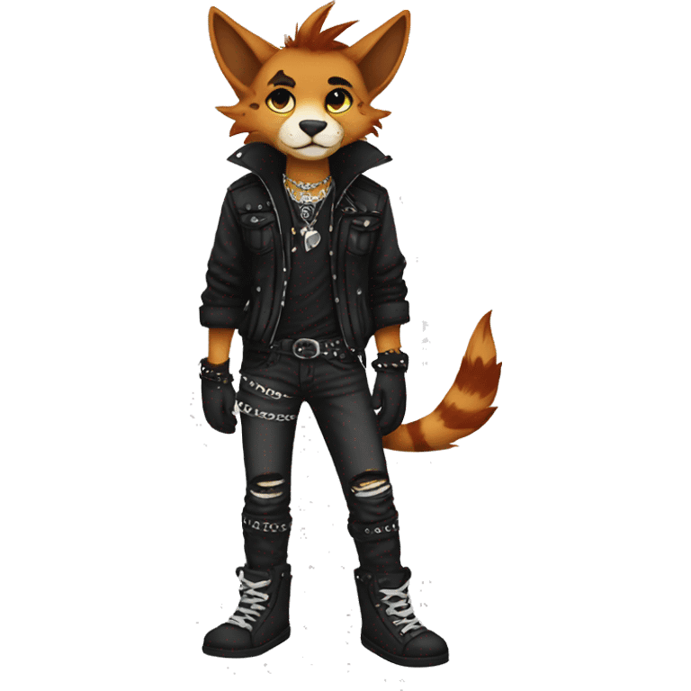 Anthro Punk Fursona Collar full body emoji