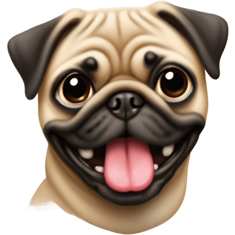 Tan pug with tongue out  emoji