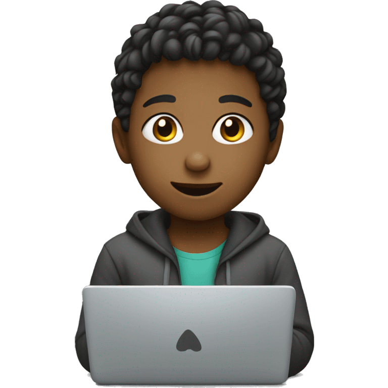 child using a laptop emoji