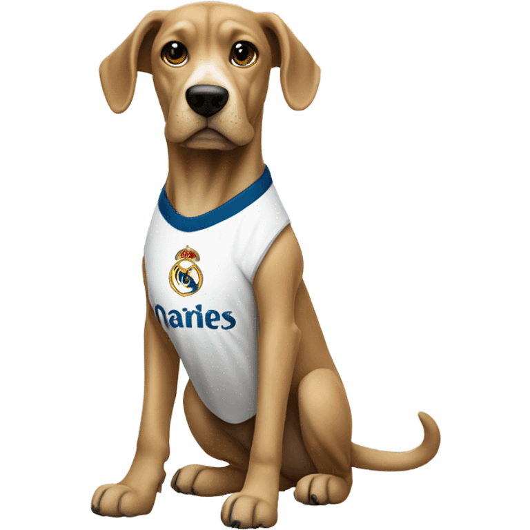 dog with t-shirt real madrid emoji