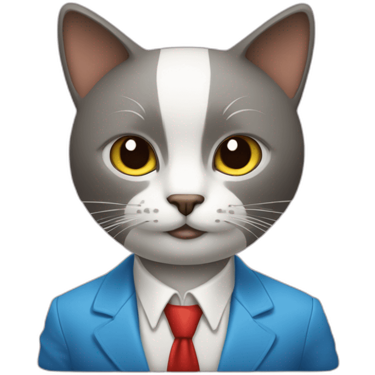 Un chat en suprer man qui joue au poker emoji