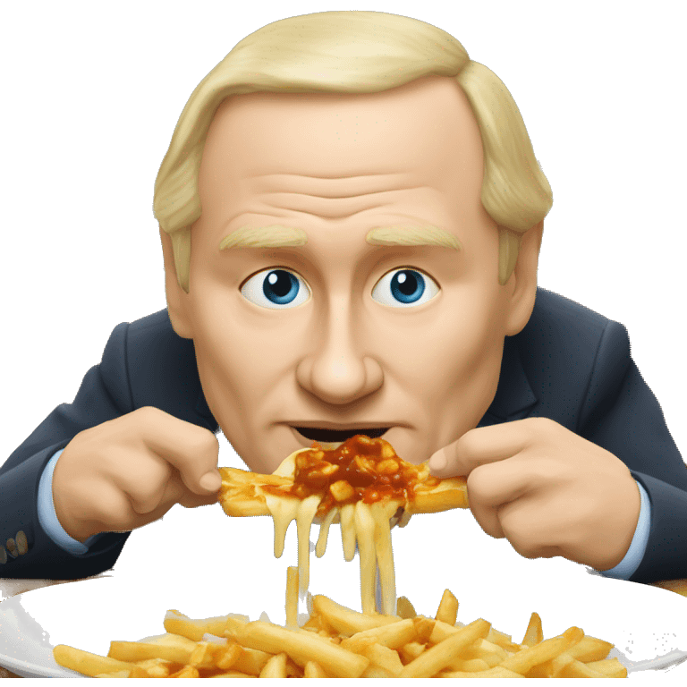 Vladimir Poutine qui mange une poutine  emoji