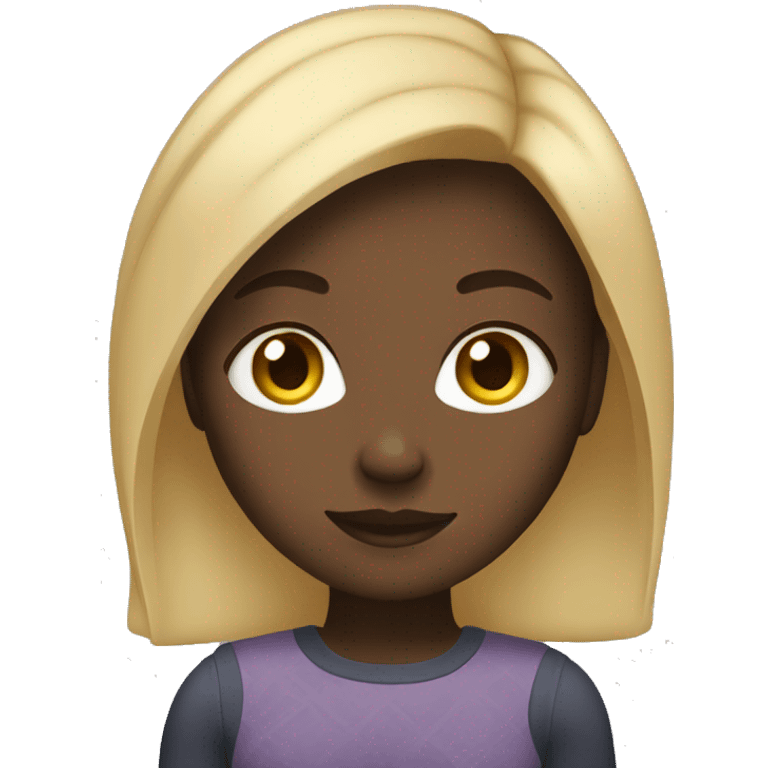 A black girl with blonde hair emoji