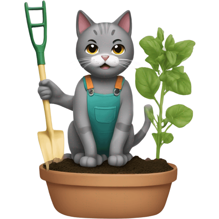 cat gardening emoji