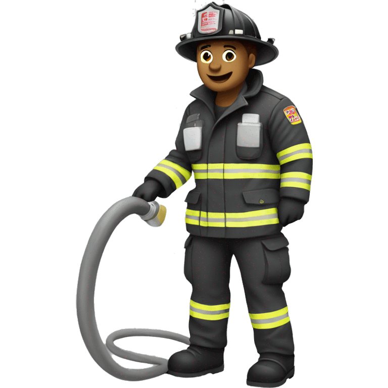 fire fighter, whole body, holding a hose emoji