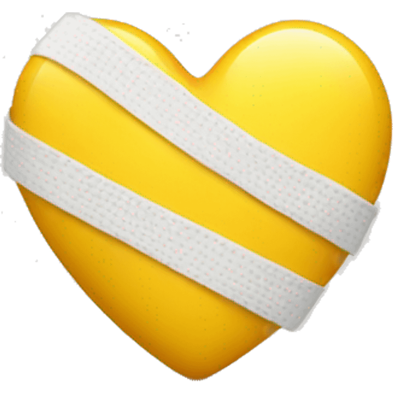 Yellow heart with bandage emoji