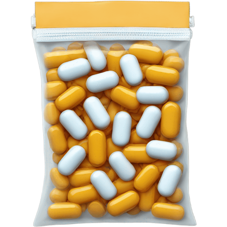 Pills in a small zip bag emoji