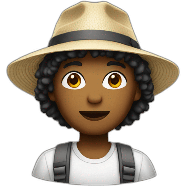 Bold young man with bucket square hat emoji