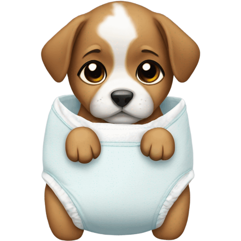 Puppy in diapers  emoji