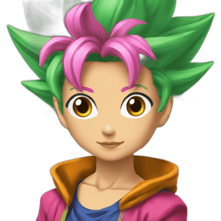 kefla dragonball super pink clothes green hair emoji