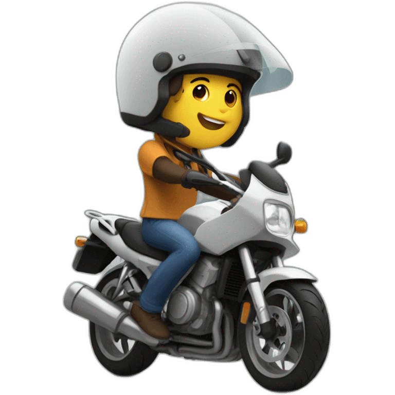 Chat sur une moto emoji