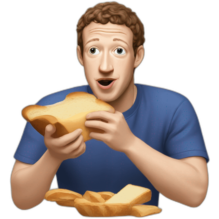 mark zuckerberg eating bread emoji