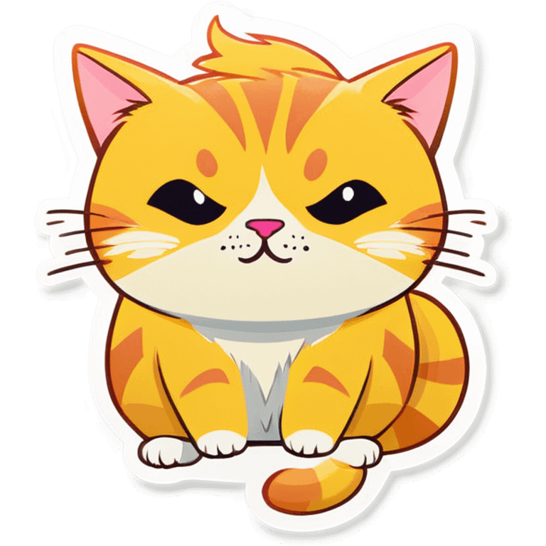 Nervous yellow cat  emoji