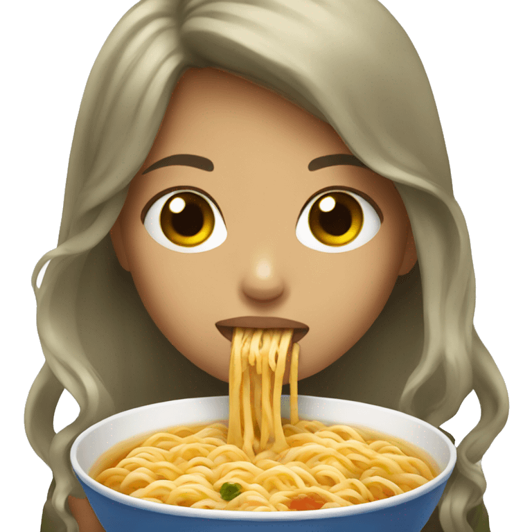 Girl which eat a Ramen emoji