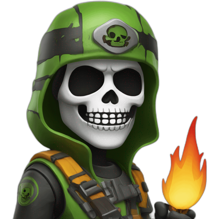 caveira pegando fogo emoji