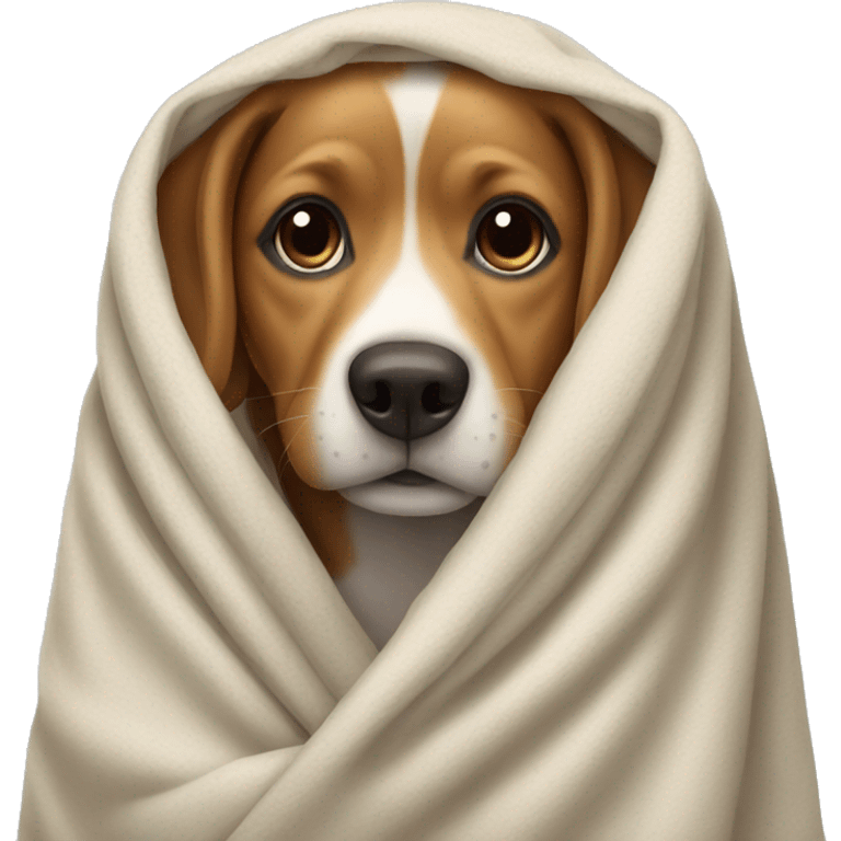 Dog in blanket  emoji