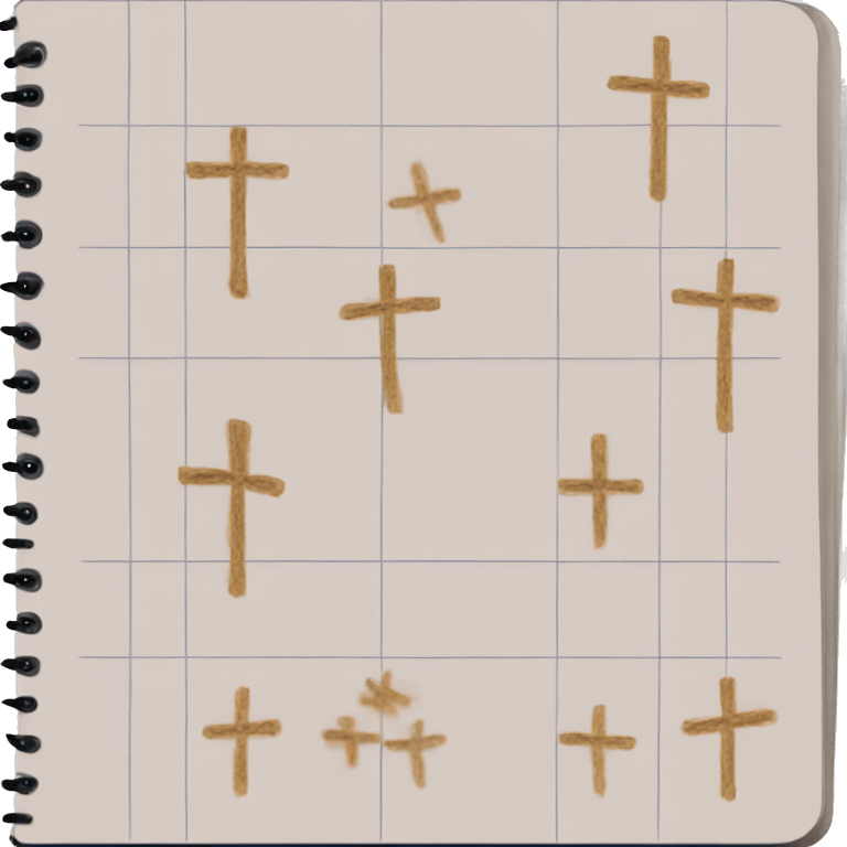 spiral notepad with crosses emoji