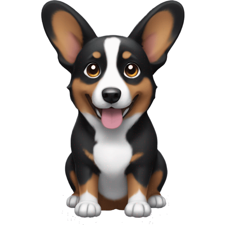 Black corgi with droppy ears  emoji