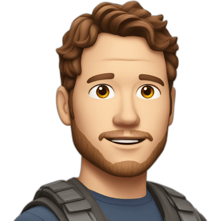 Chris Pratt brunette cartoon emoji