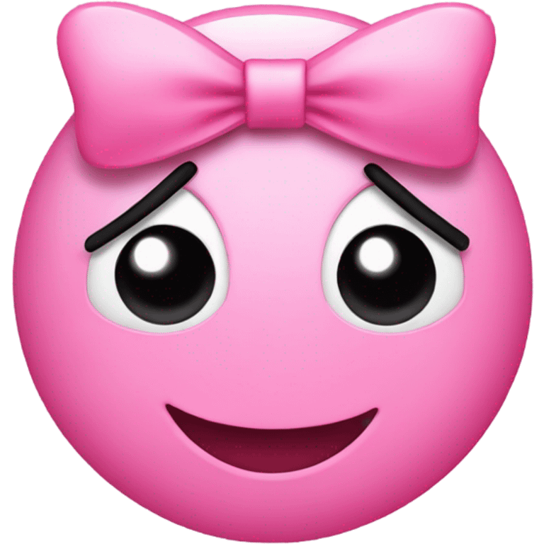 pink little bow smiley with eyelashes emoji