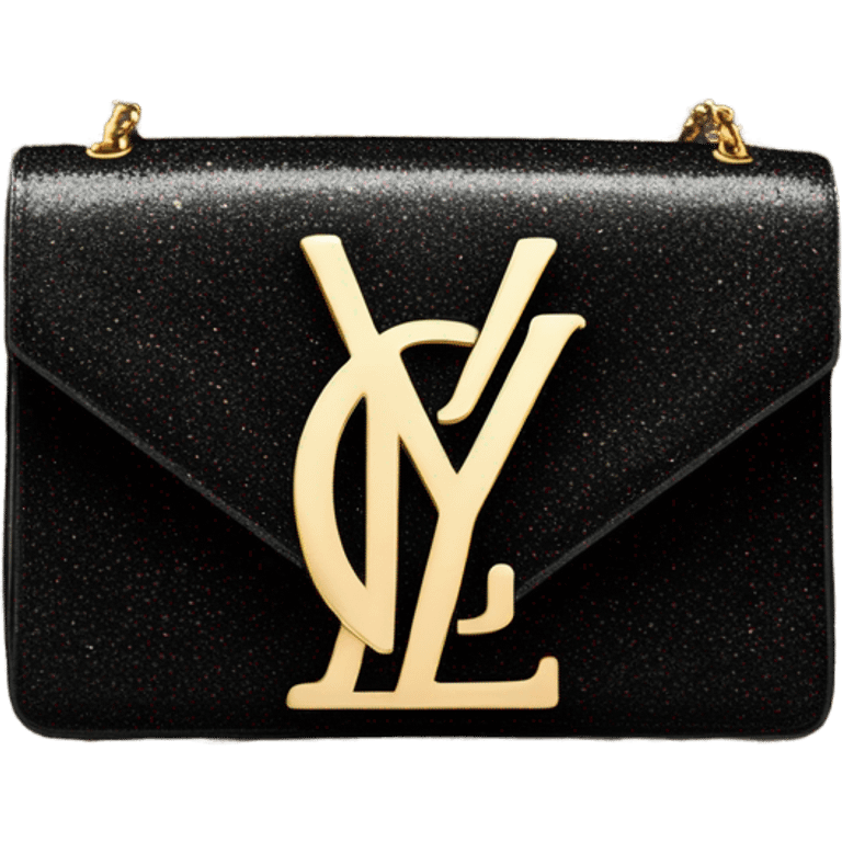 black glitter YSL bag emoji