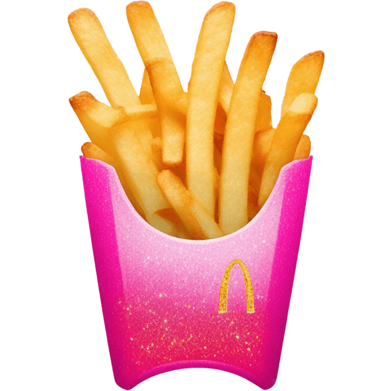 Pink ombre McDonald’s fries with glitter  emoji