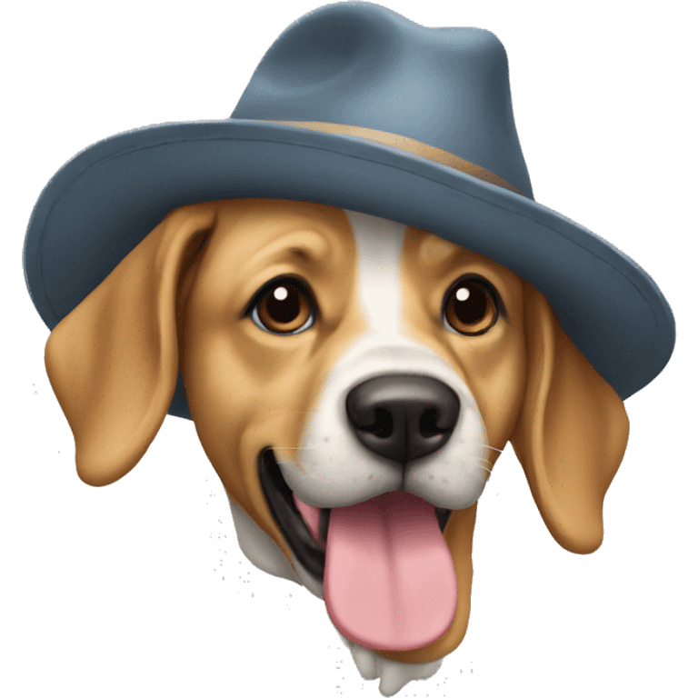 Chien qui porte un chapeau  emoji