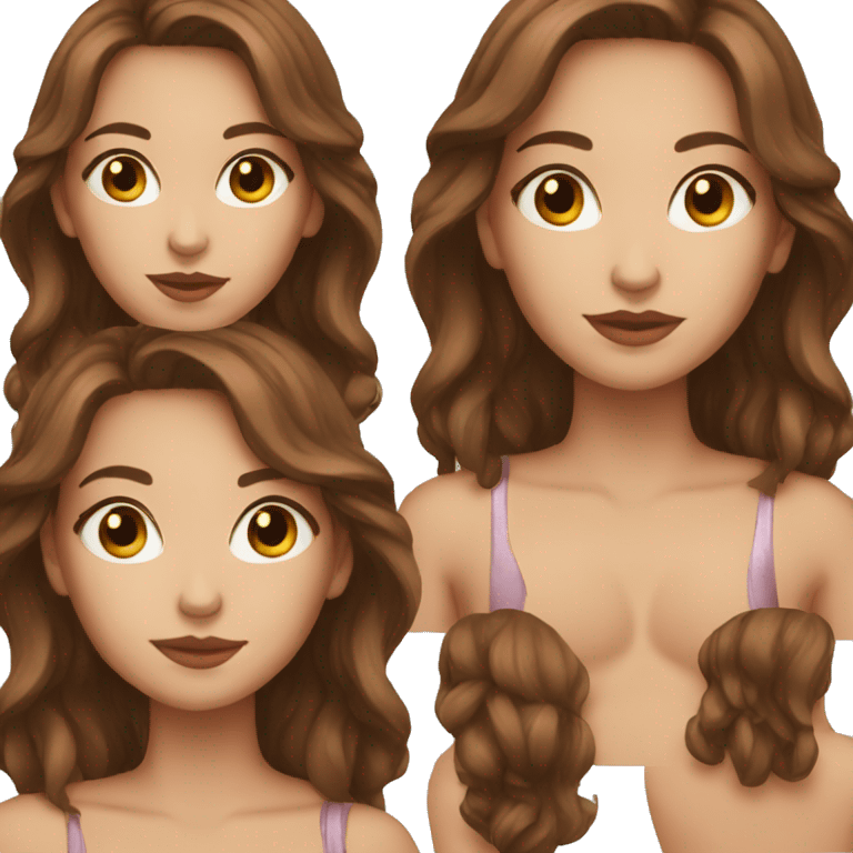 TBeautiful girl with brown hair emoji