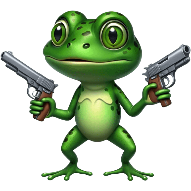 frog holding a pistol emoji