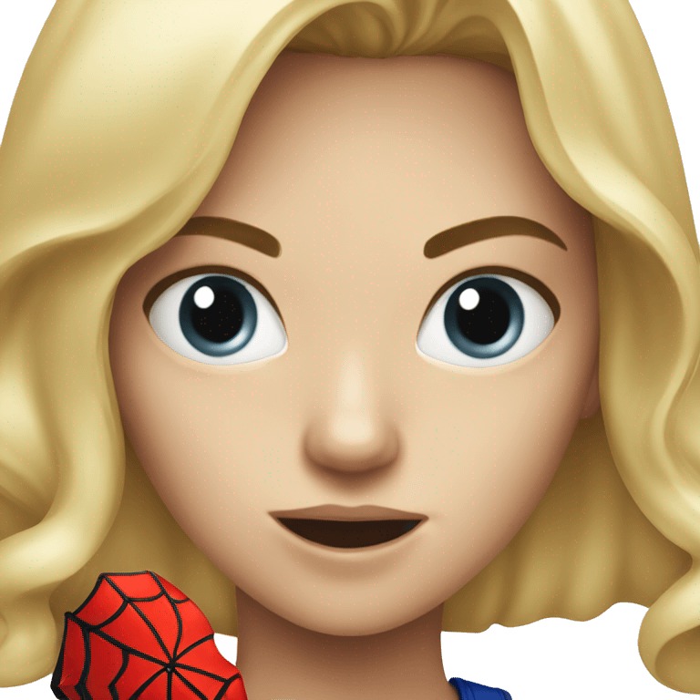 blonde girl fighting spiderman emoji