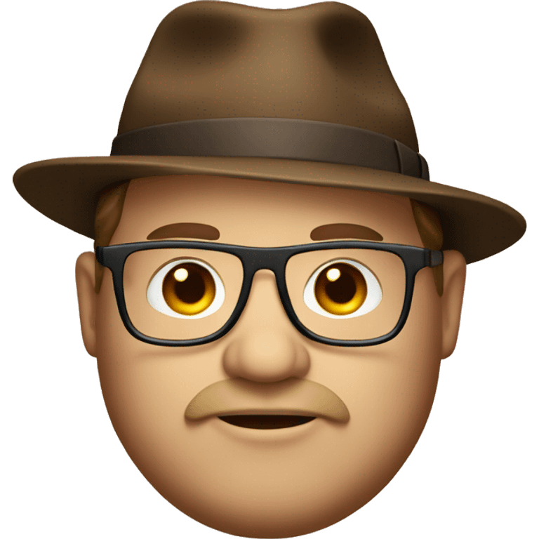 fat guy with brown fedora and glasses emoji