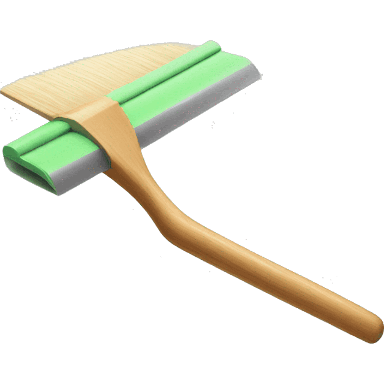 squeegee with long wooden handle emoji