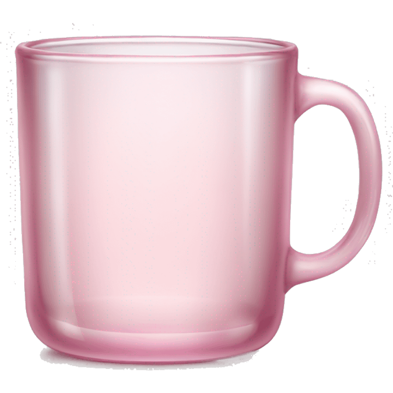 Light pink transparent glass mug realistic emoji