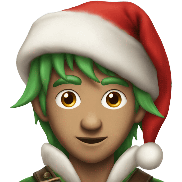 rogue male elf fantasy wearing santa hat emoji