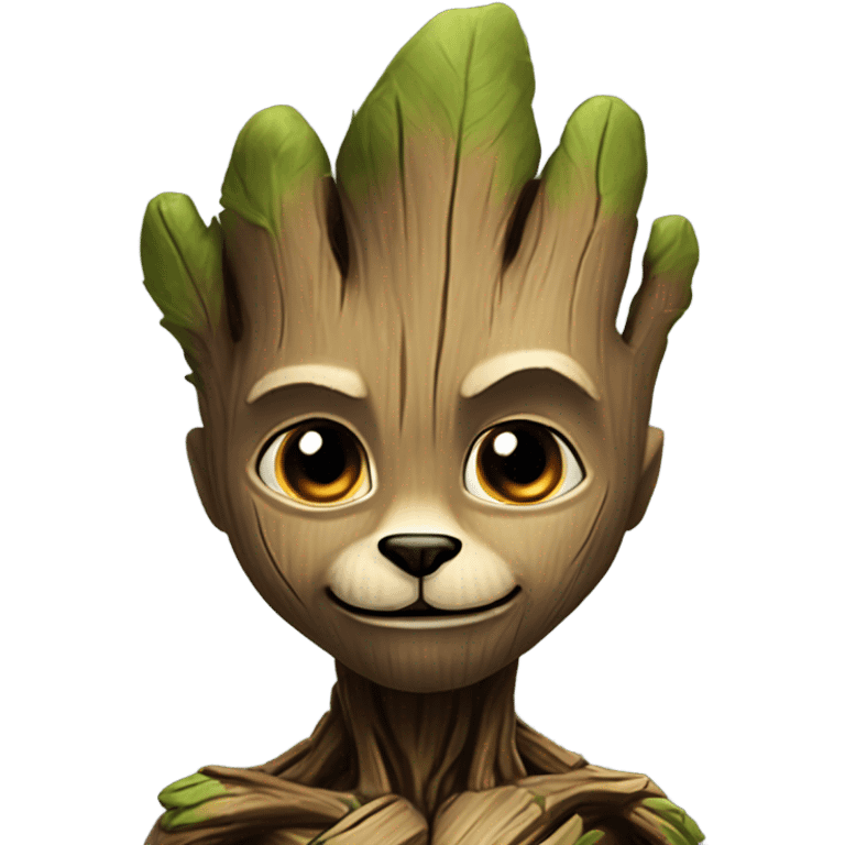 create one cat that look like albert Anstine they speak "hey everyone i am groot ,,, no no i am not groot you are mad     emoji