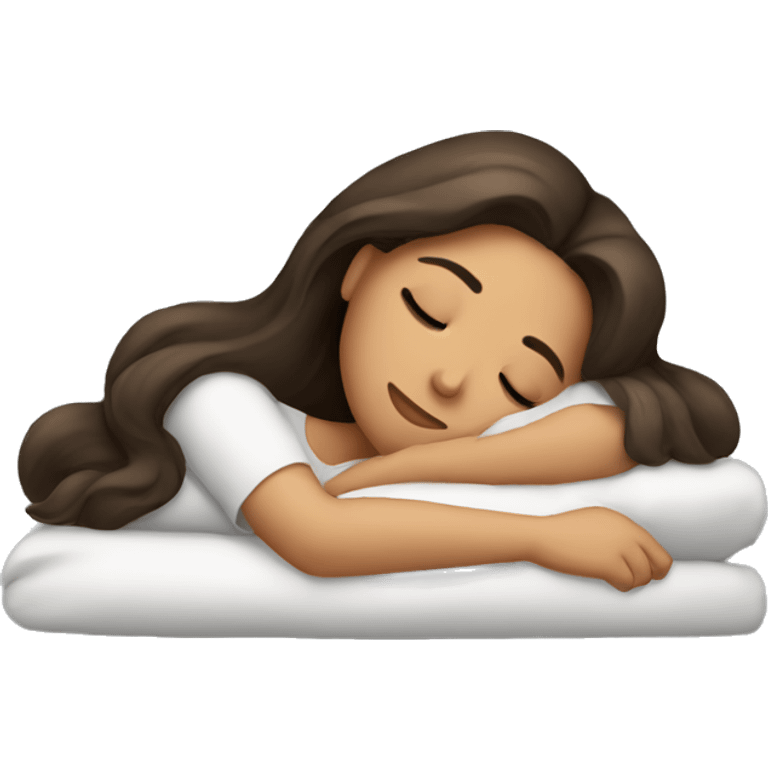 Brunette girl sleeping emoji