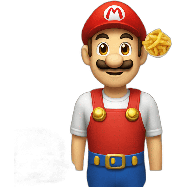 mario bros working at mcdonald's emoji