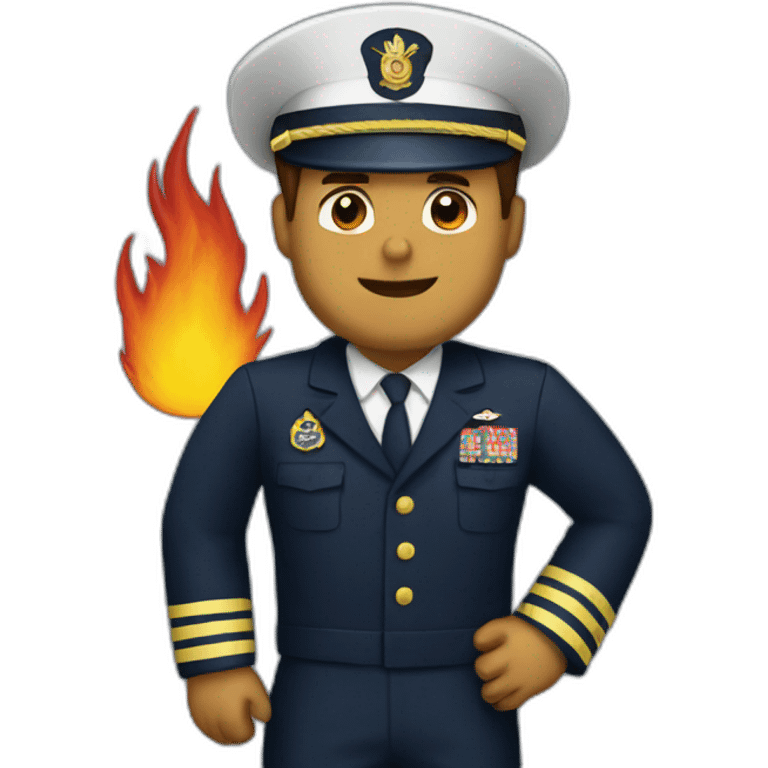 navy man and fire emoji